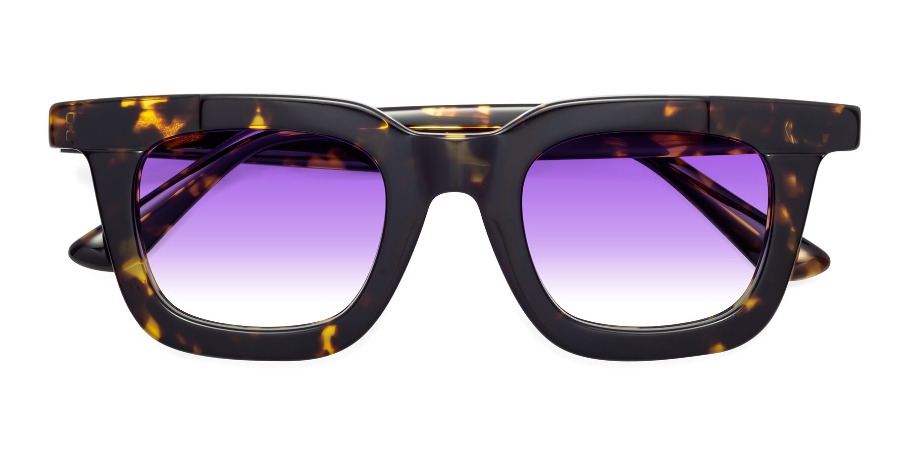 Folded Front of Mill in Tortoise with Purple Gradient Lenses