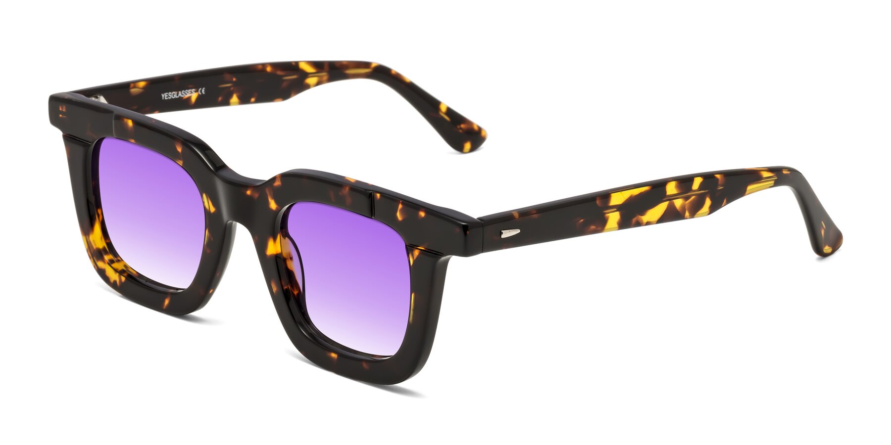 Angle of Mill in Tortoise with Purple Gradient Lenses