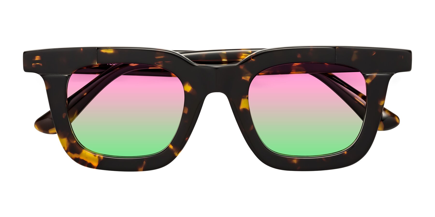 Folded Front of Mill in Tortoise with Pink / Green Gradient Lenses