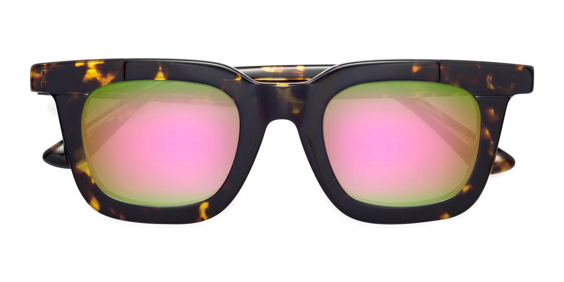 Folded Front of Mill in Tortoise with Pink Mirrored Lenses