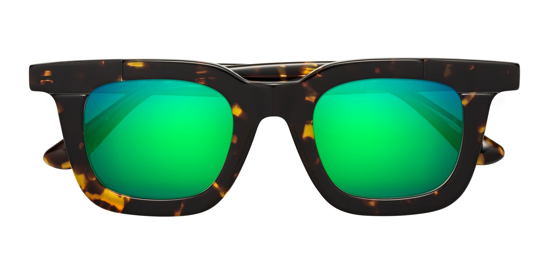 Folded Front of Mill in Tortoise with Green Mirrored Lenses