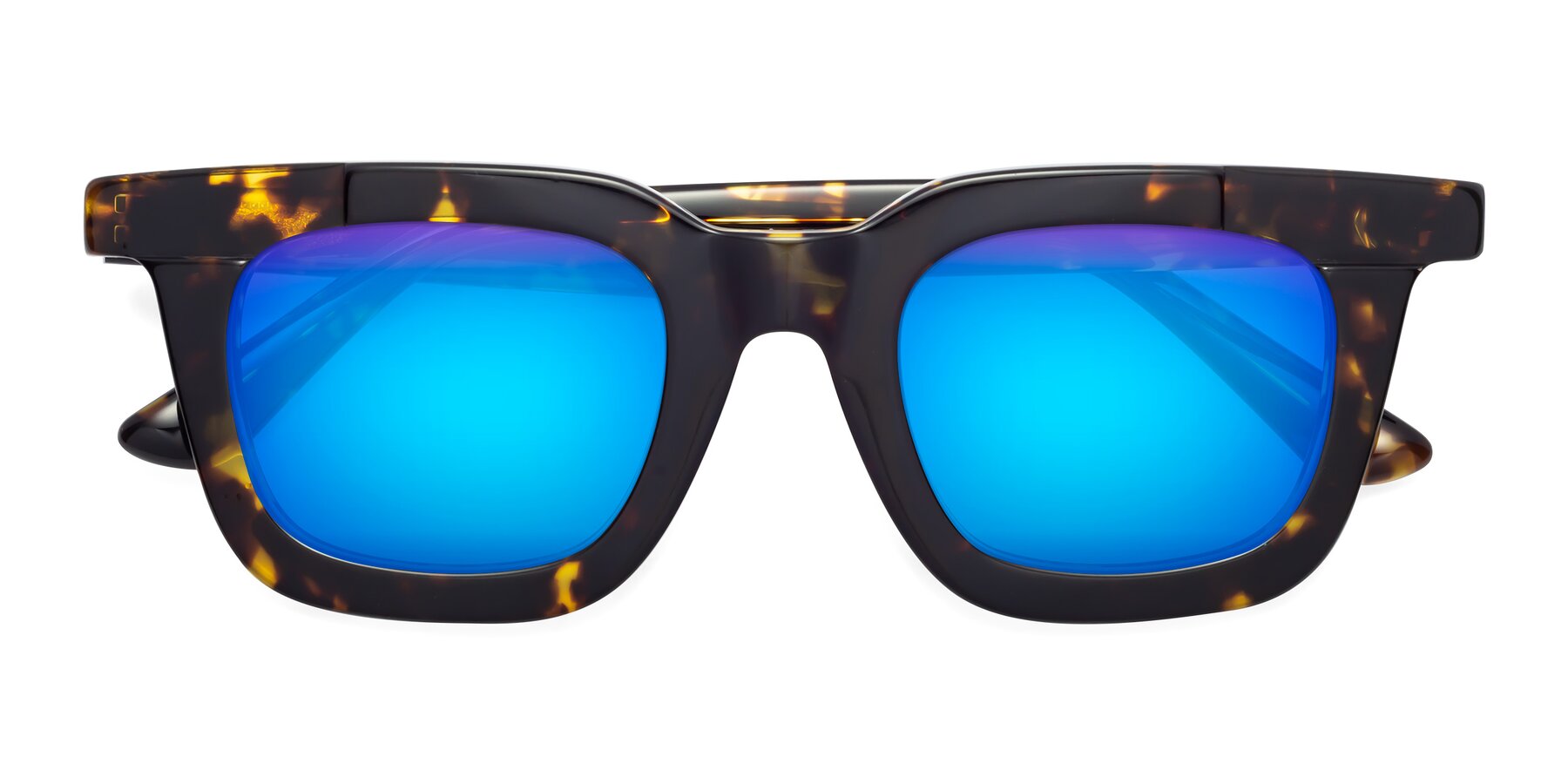Folded Front of Mill in Tortoise with Blue Mirrored Lenses