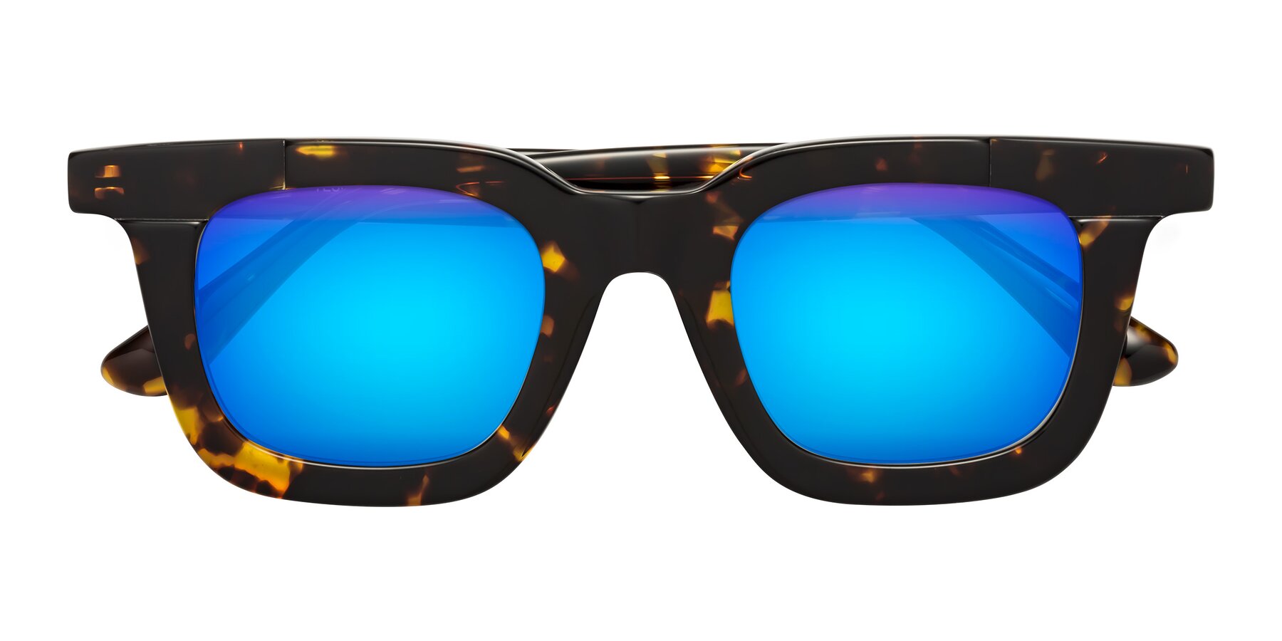 Folded Front of Mill in Tortoise with Blue Mirrored Lenses