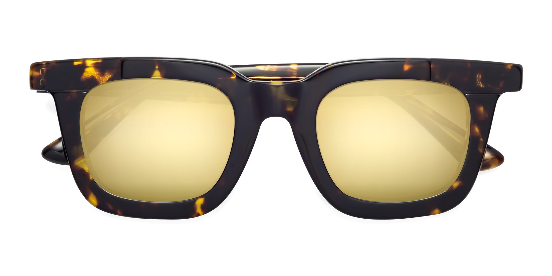 Folded Front of Mill in Tortoise with Gold Mirrored Lenses