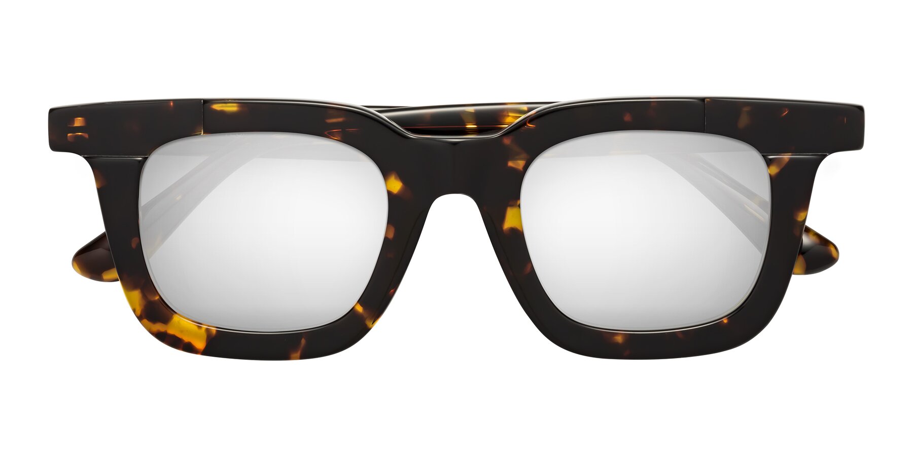 Folded Front of Mill in Tortoise with Silver Mirrored Lenses
