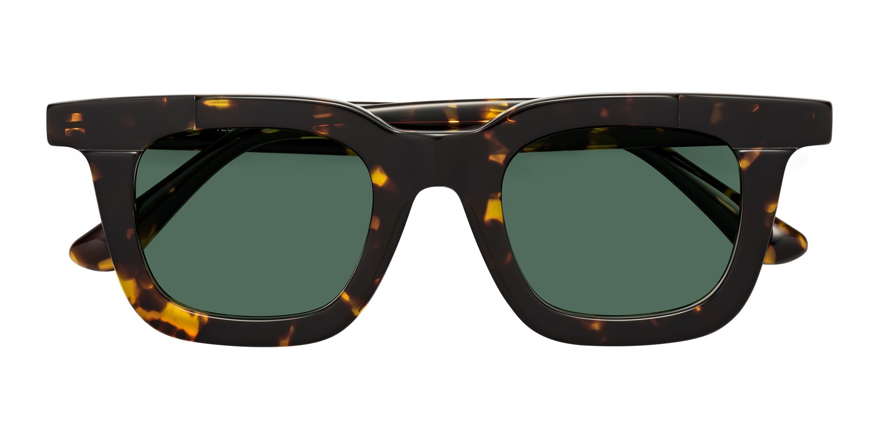 Folded Front of Mill in Tortoise with Green Polarized Lenses