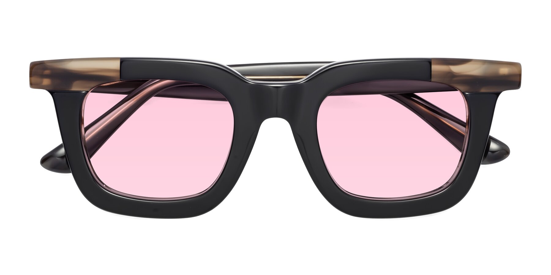Folded Front of Mill in Black-Brown with Light Pink Tinted Lenses