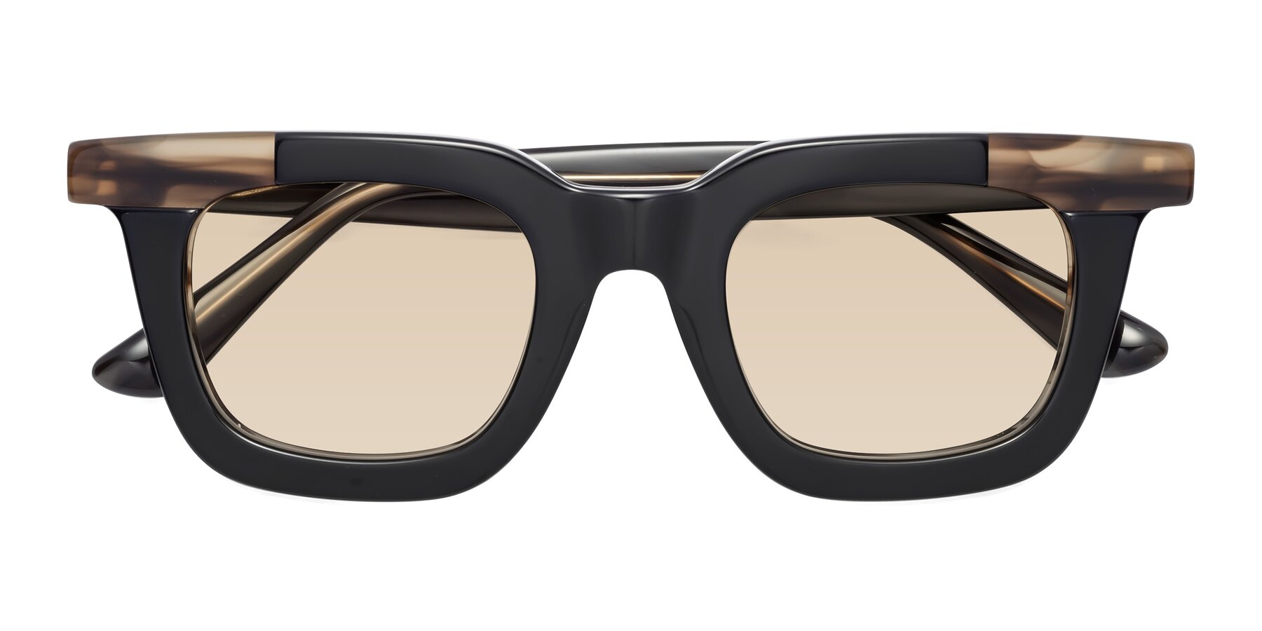 Folded Front of Mill in Black-Brown with Light Brown Tinted Lenses