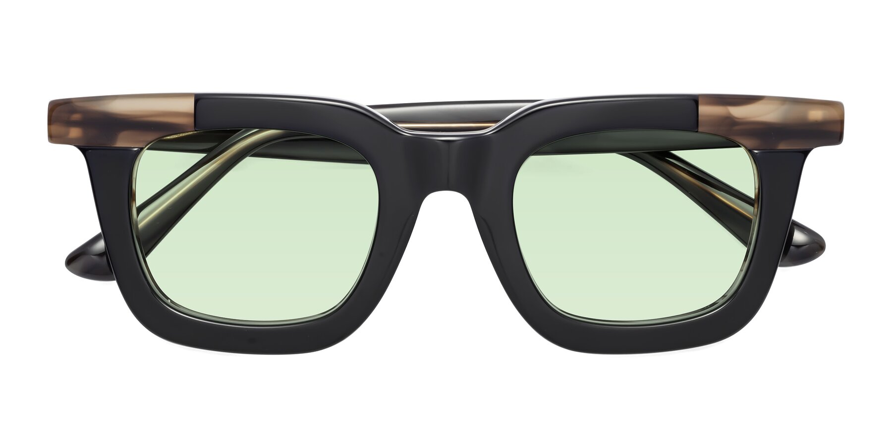 Folded Front of Mill in Black-Brown with Light Green Tinted Lenses
