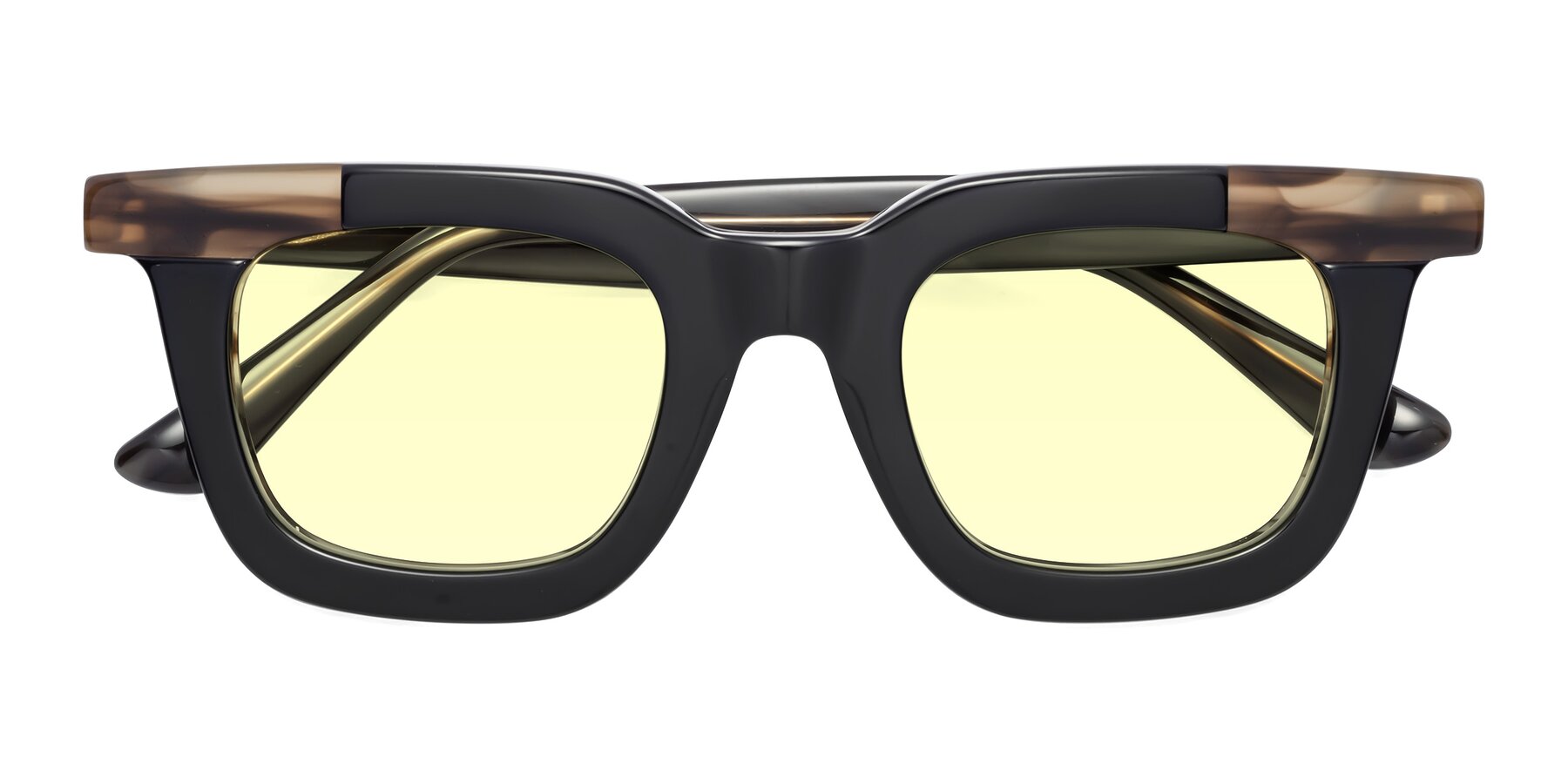 Folded Front of Mill in Black-Brown with Light Yellow Tinted Lenses