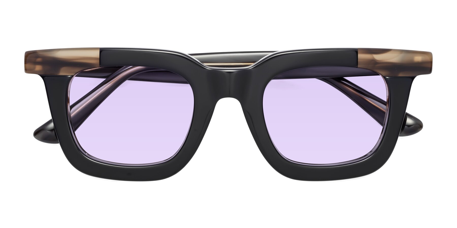 Folded Front of Mill in Black-Brown with Light Purple Tinted Lenses