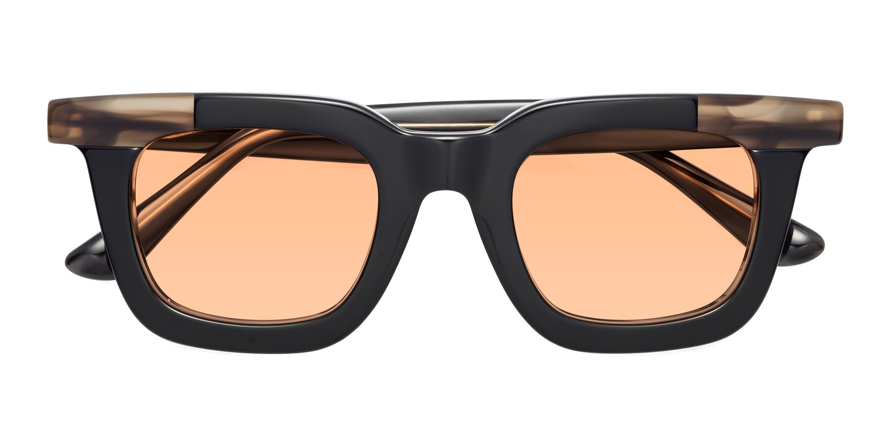 Folded Front of Mill in Black-Brown with Light Orange Tinted Lenses