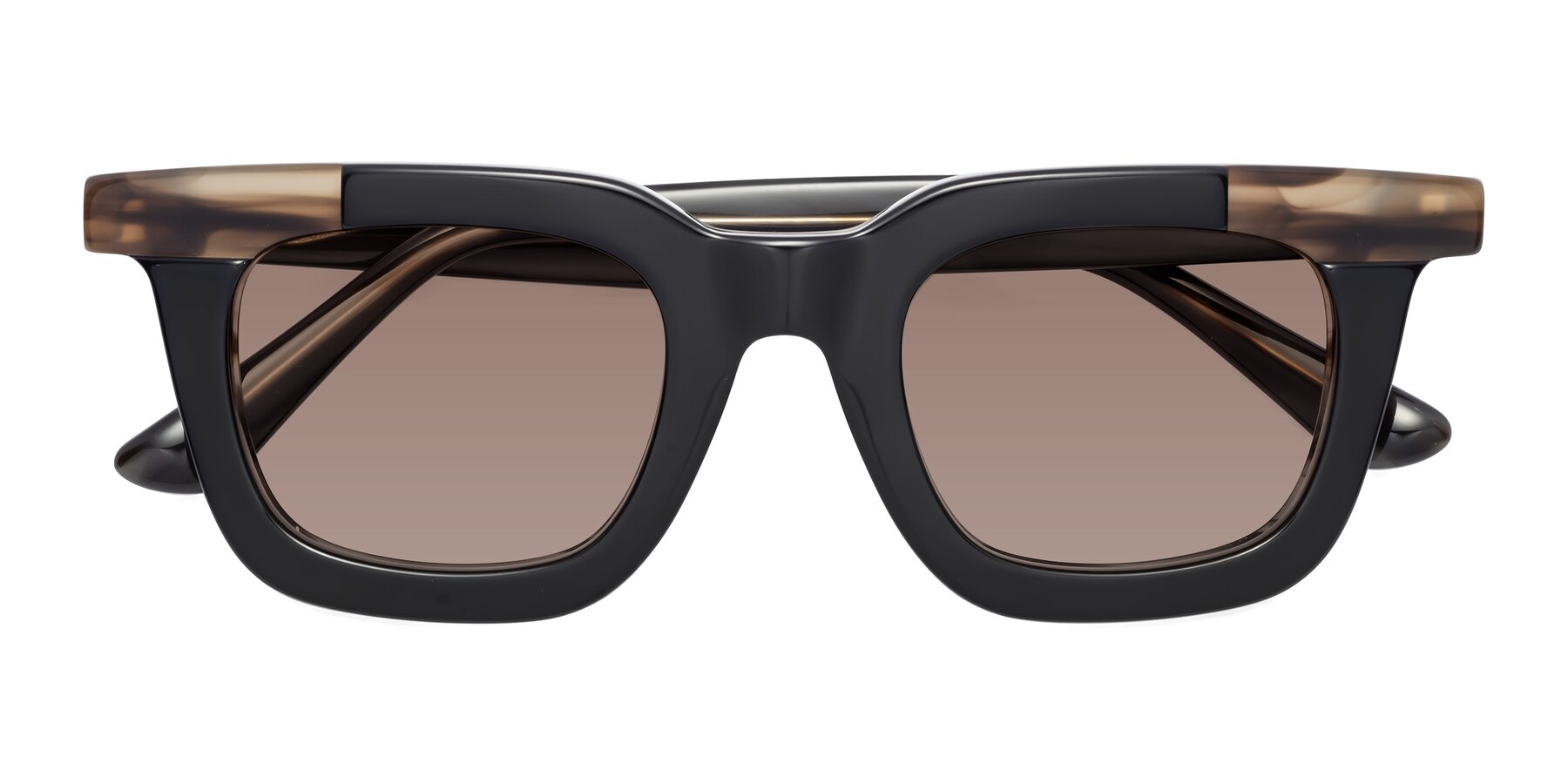 Folded Front of Mill in Black-Brown with Medium Brown Tinted Lenses