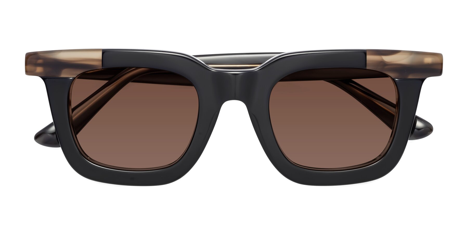 Folded Front of Mill in Black-Brown with Brown Tinted Lenses