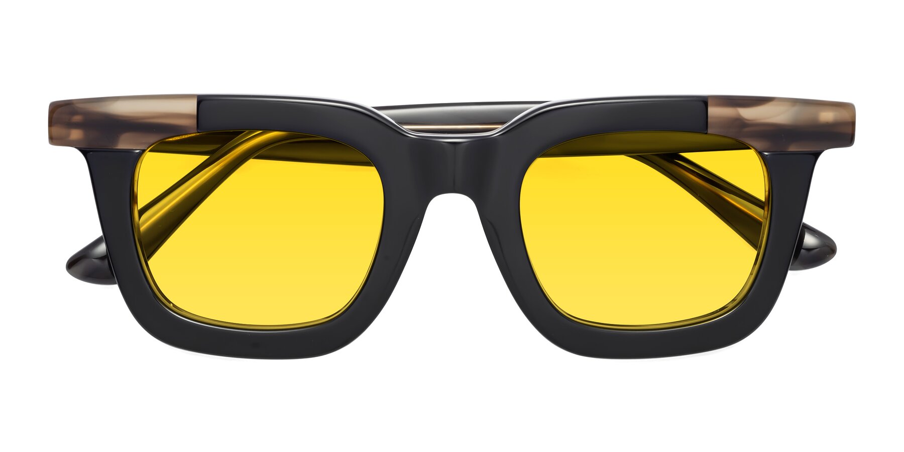 Folded Front of Mill in Black-Brown with Yellow Tinted Lenses