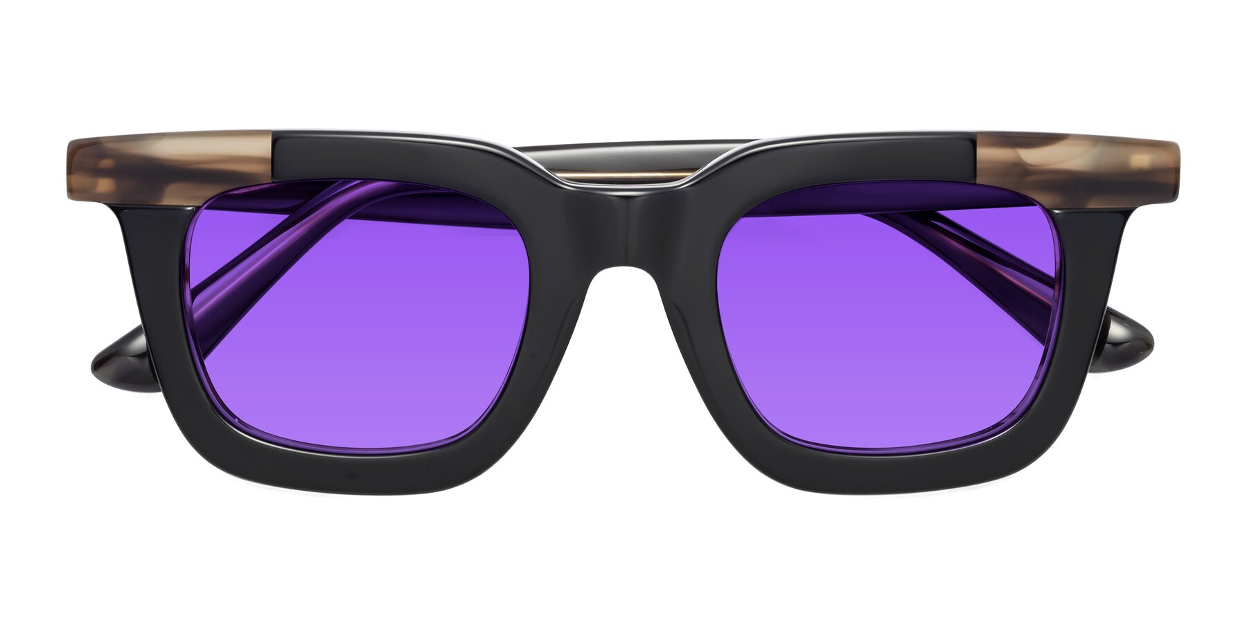 Folded Front of Mill in Black-Brown with Purple Tinted Lenses