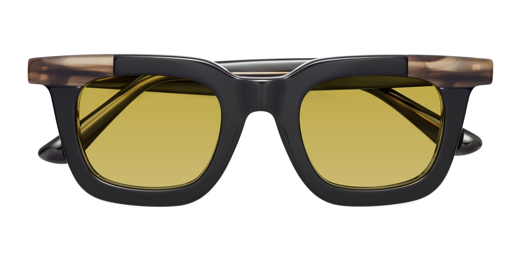 Folded Front of Mill in Black-Brown with Champagne Tinted Lenses