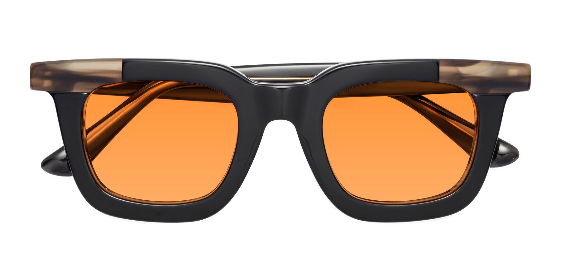 Folded Front of Mill in Black-Brown with Orange Tinted Lenses