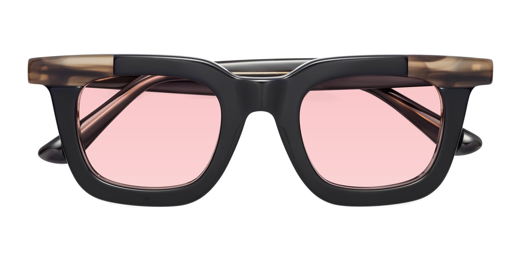 Folded Front of Mill in Black-Brown with Light Garnet Tinted Lenses