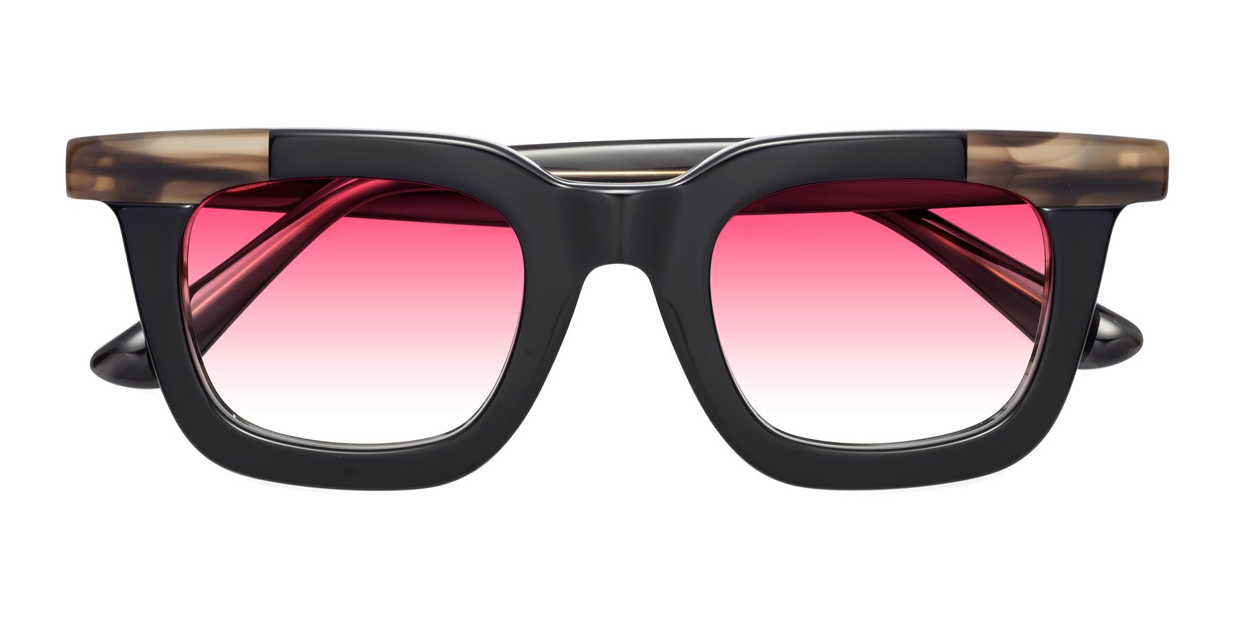 Folded Front of Mill in Black-Brown with Pink Gradient Lenses