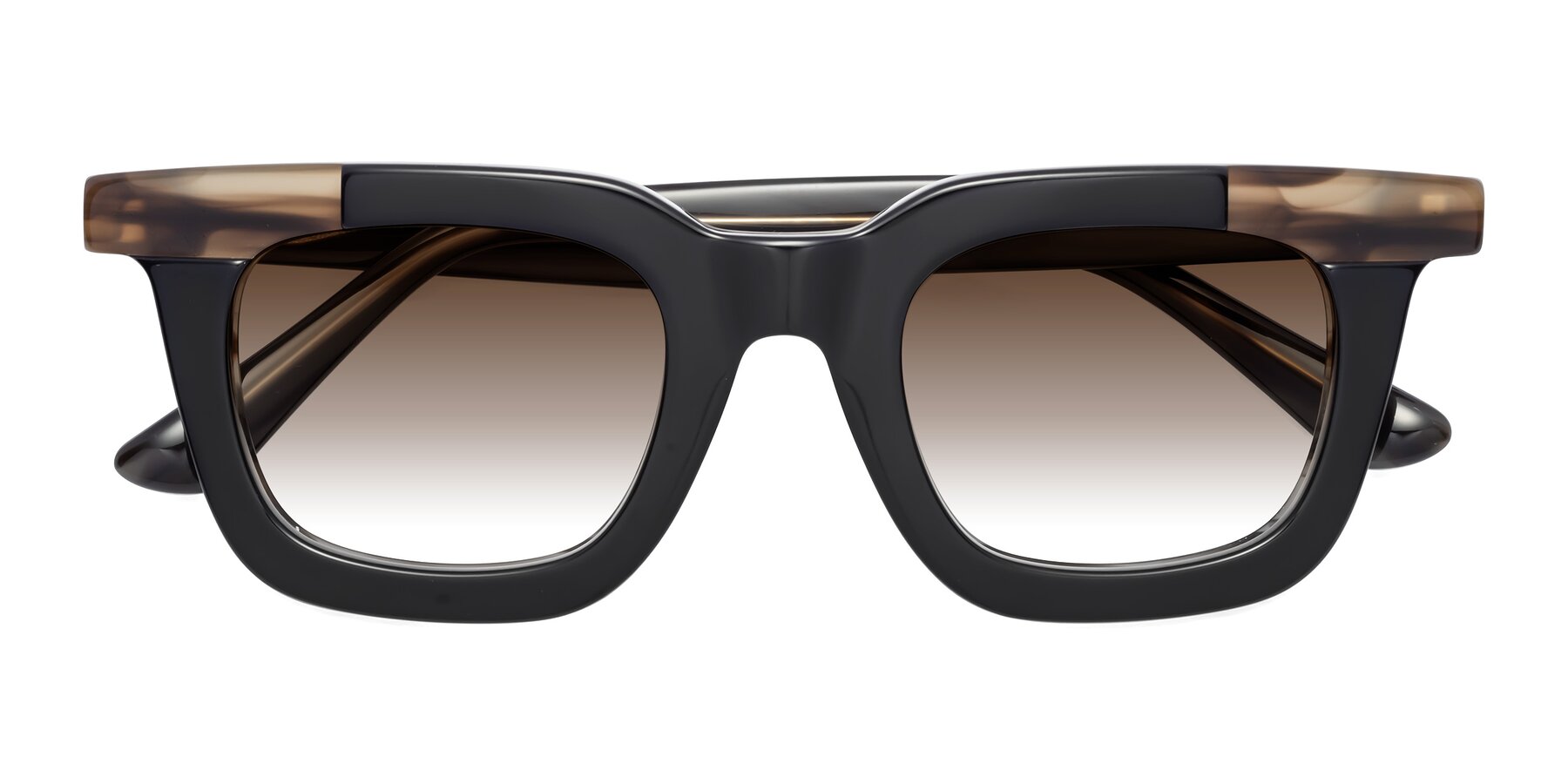Folded Front of Mill in Black-Brown with Brown Gradient Lenses