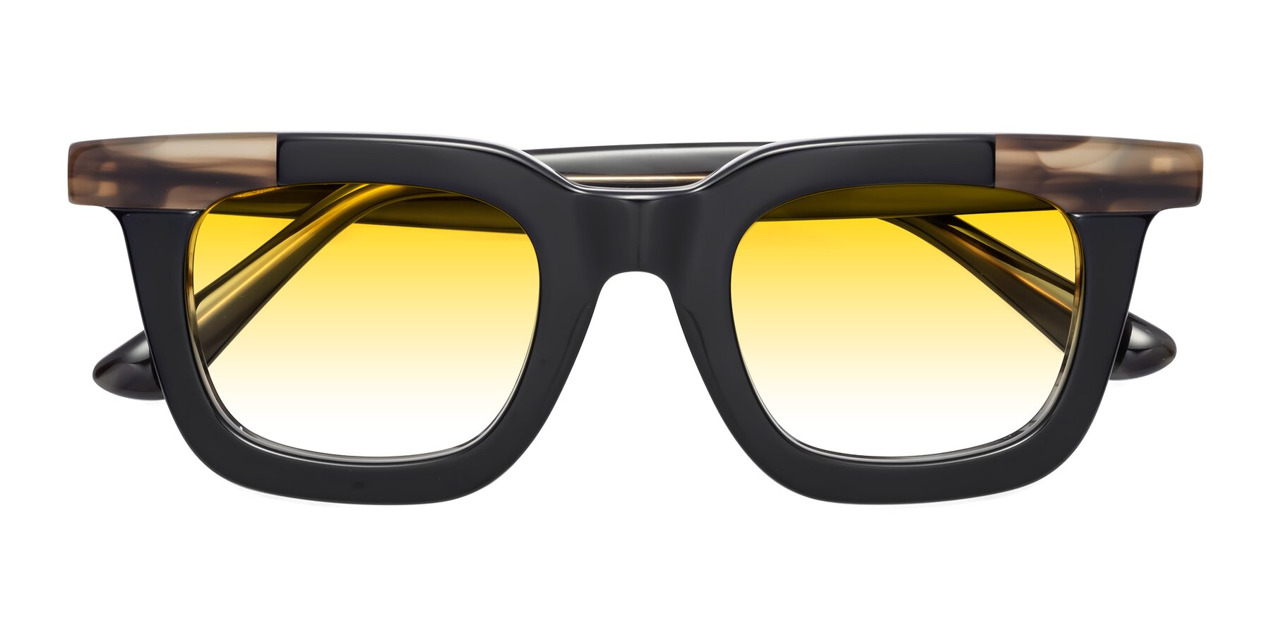 Folded Front of Mill in Black-Brown with Yellow Gradient Lenses