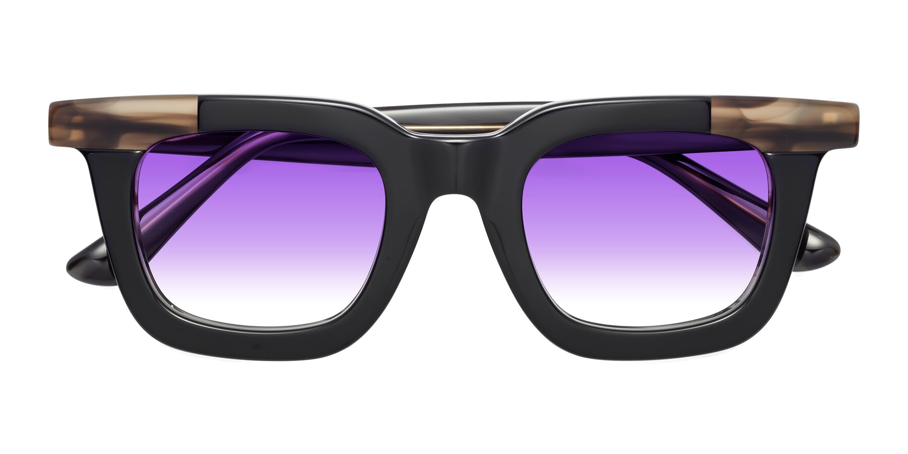 Folded Front of Mill in Black-Brown with Purple Gradient Lenses