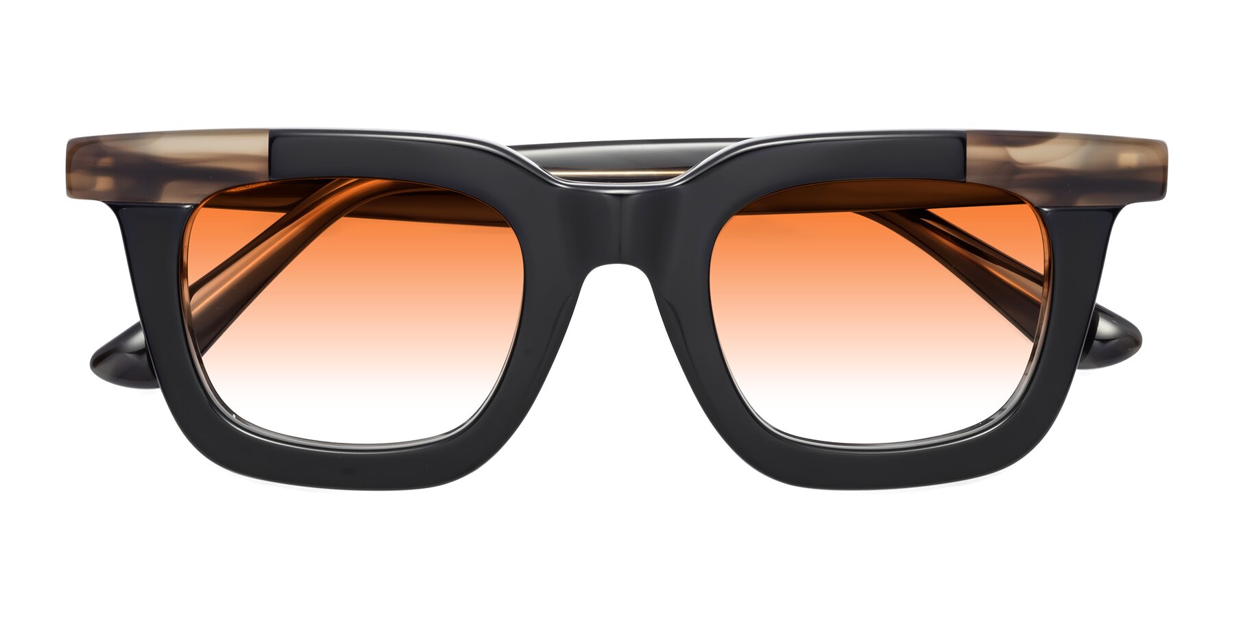 Folded Front of Mill in Black-Brown with Orange Gradient Lenses