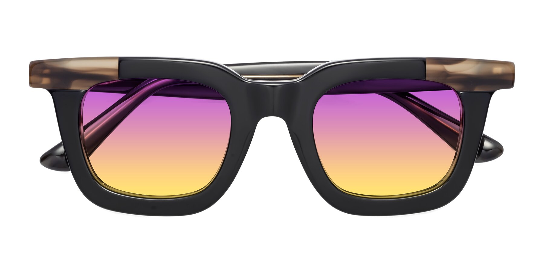 Folded Front of Mill in Black-Brown with Purple / Yellow Gradient Lenses