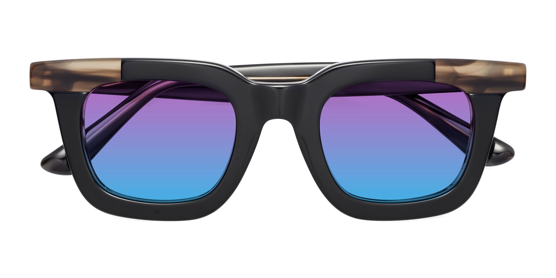 Folded Front of Mill in Black-Brown with Purple / Blue Gradient Lenses