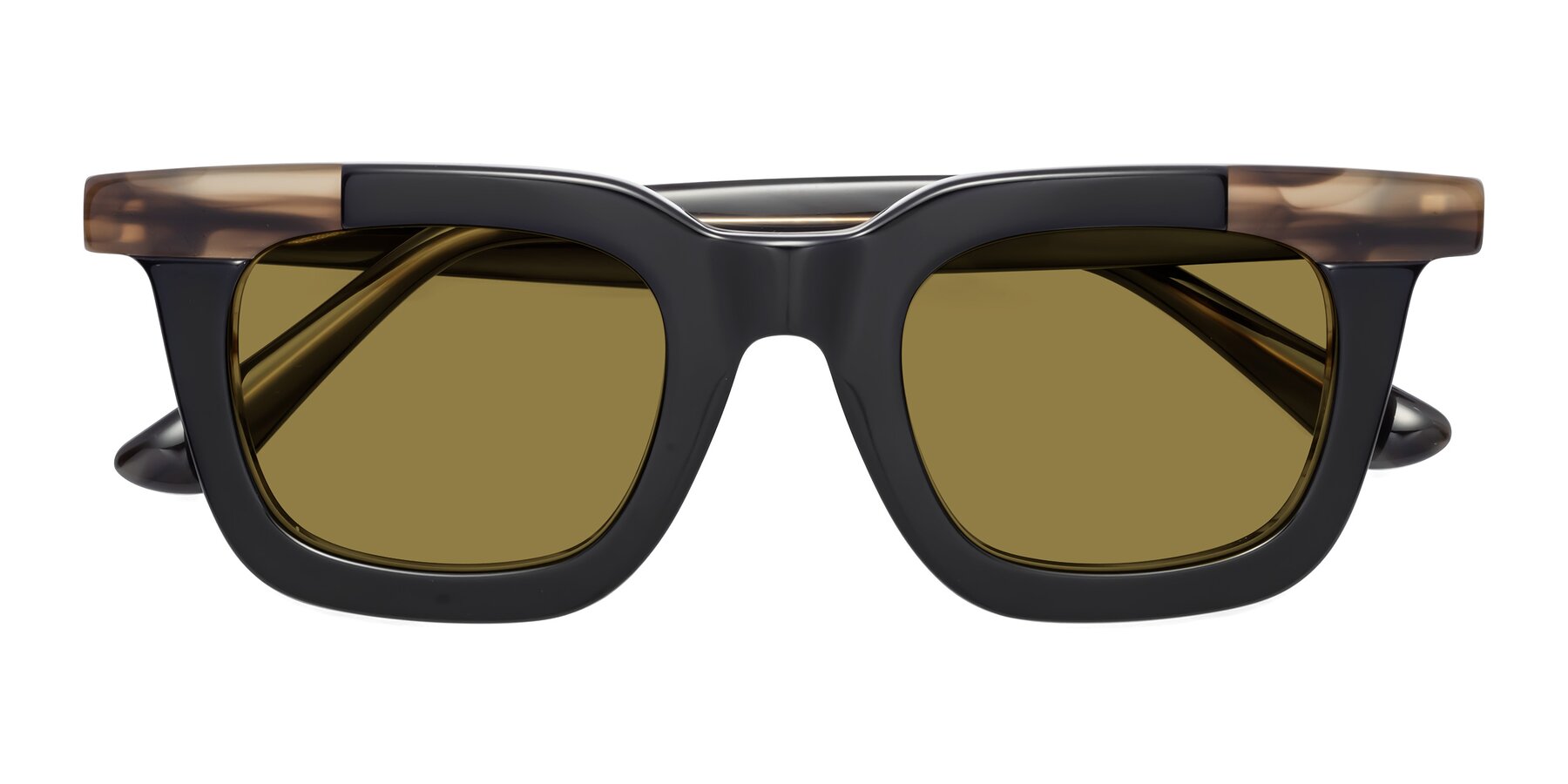 Folded Front of Mill in Black-Brown with Brown Polarized Lenses