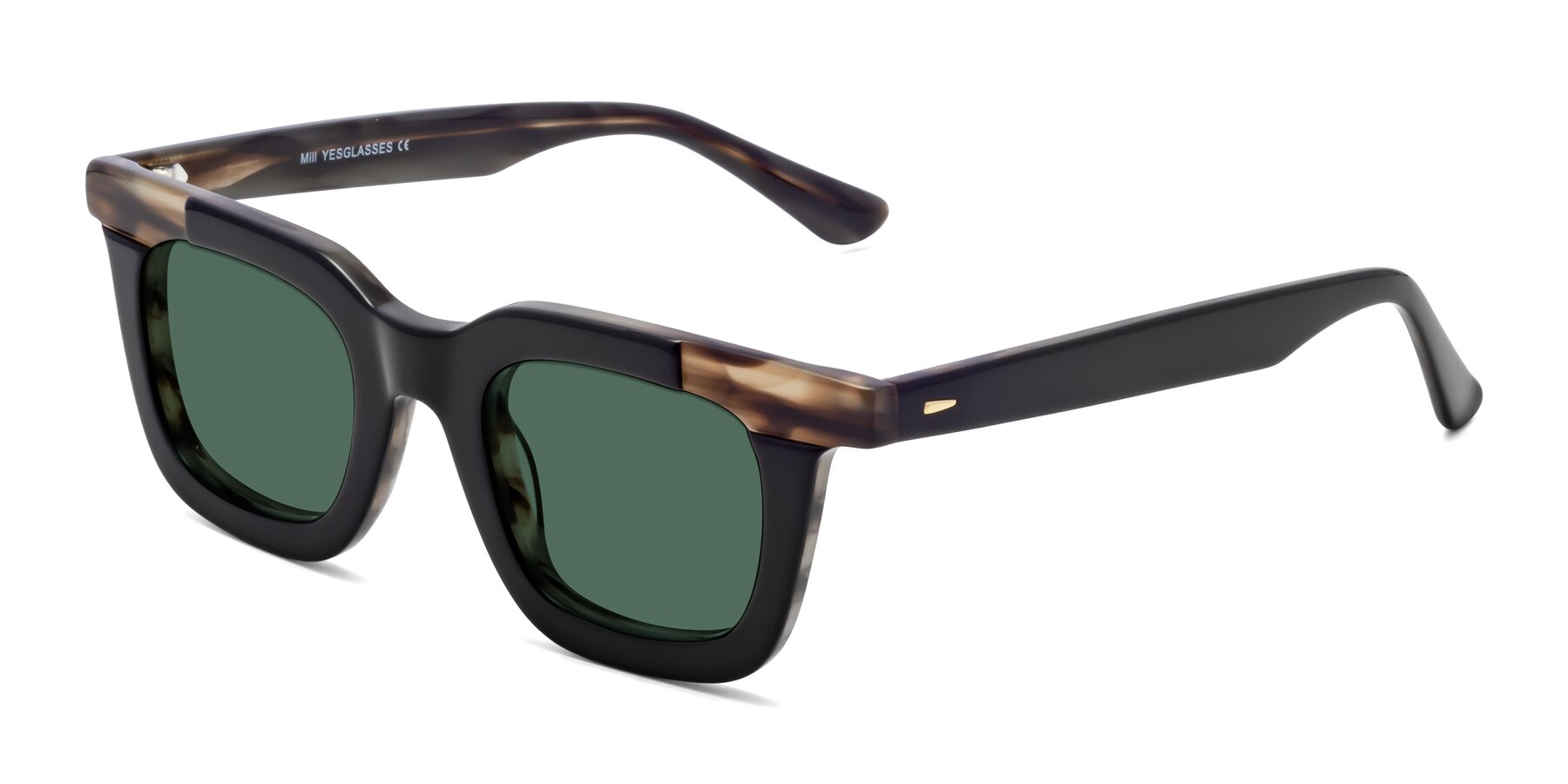Angle of Mill in Black-Brown with Green Polarized Lenses