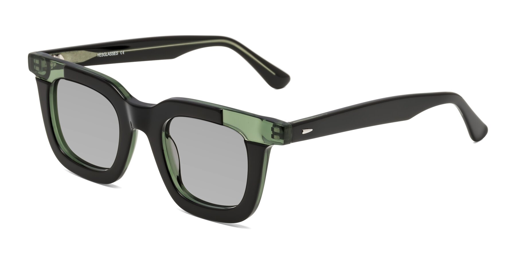 Angle of Mill in Black-Green with Light Gray Tinted Lenses