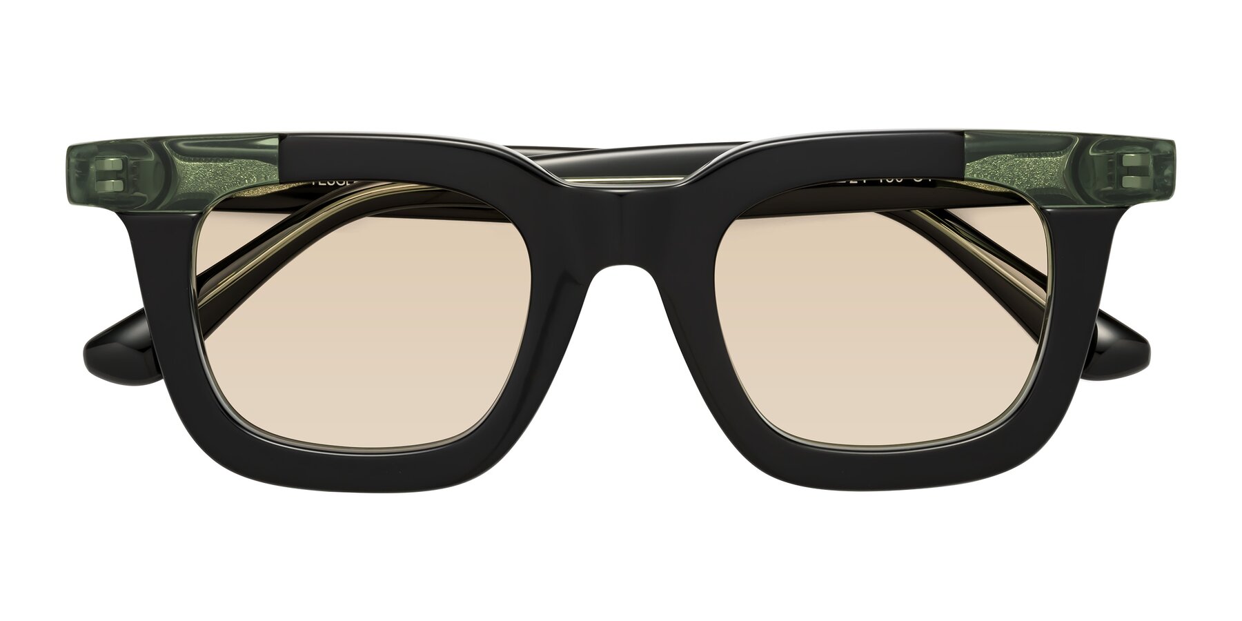 Folded Front of Mill in Black-Green with Light Brown Tinted Lenses