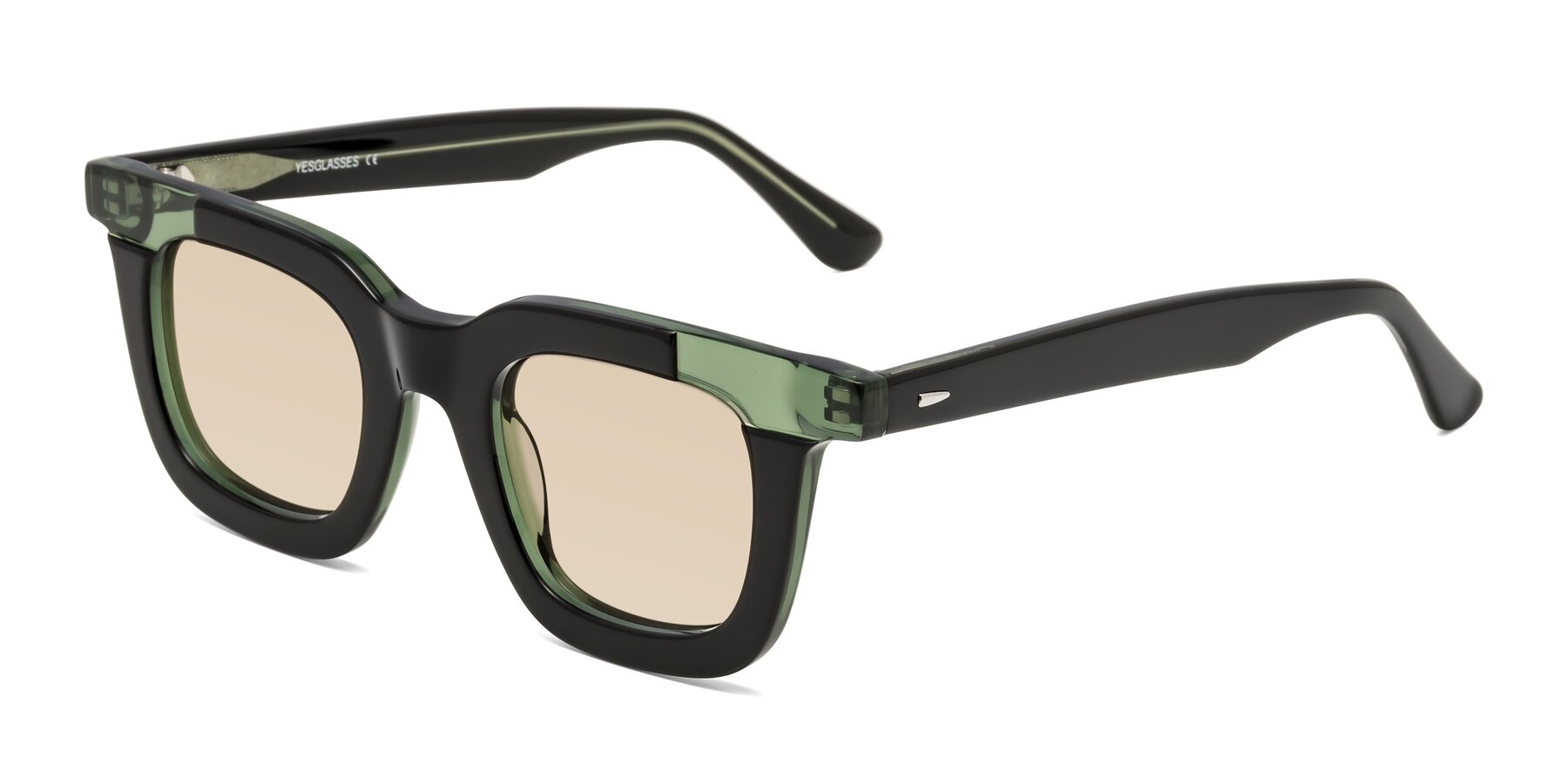 Angle of Mill in Black-Green with Light Brown Tinted Lenses