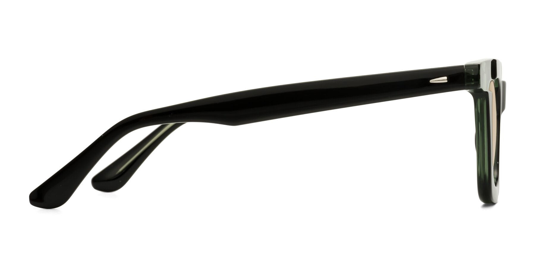Side of Mill in Black-Green with Light Brown Tinted Lenses