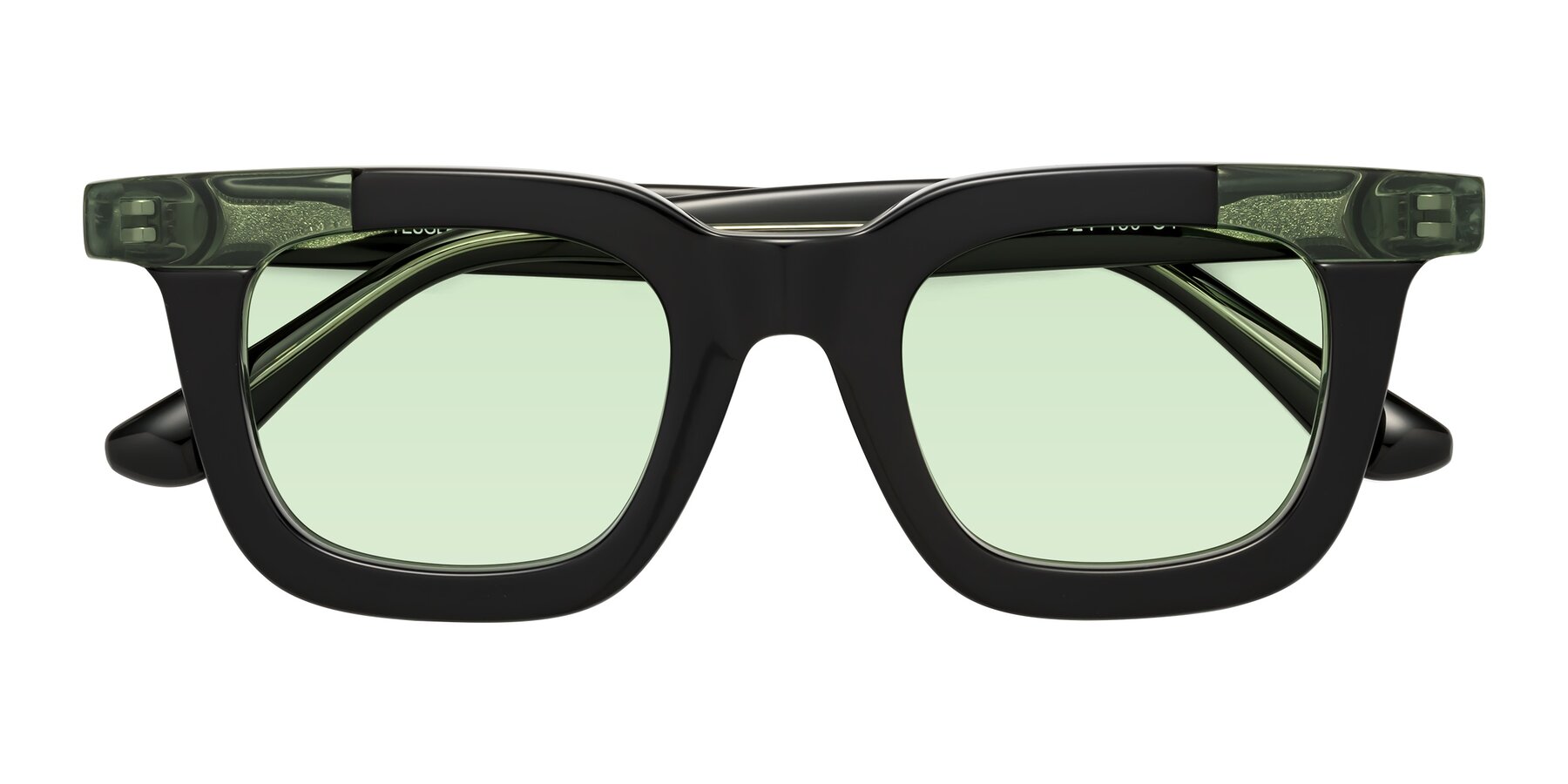 Folded Front of Mill in Black-Green with Light Green Tinted Lenses