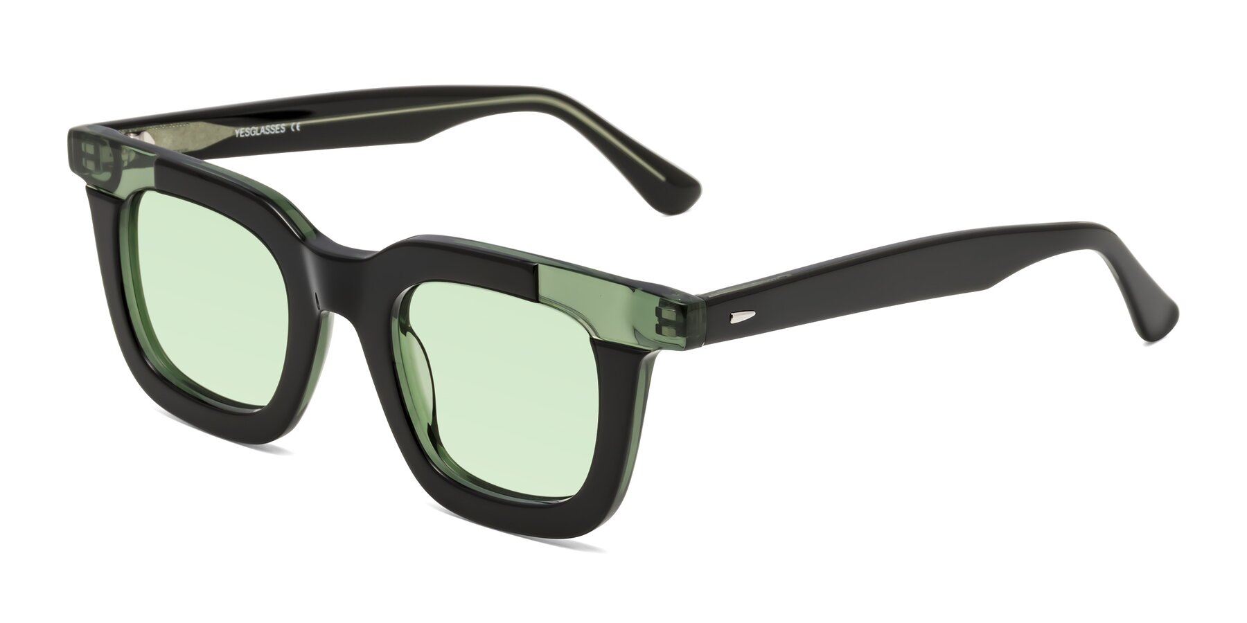Angle of Mill in Black-Green with Light Green Tinted Lenses