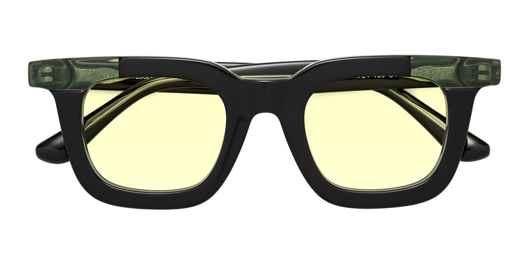 Folded Front of Mill in Black-Green with Light Yellow Tinted Lenses