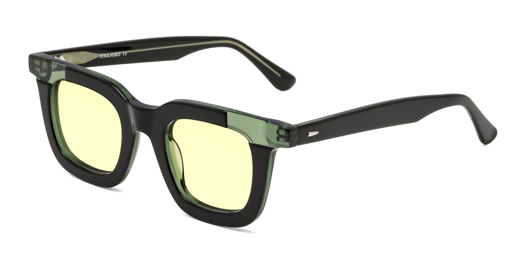 Angle of Mill in Black-Green with Light Yellow Tinted Lenses