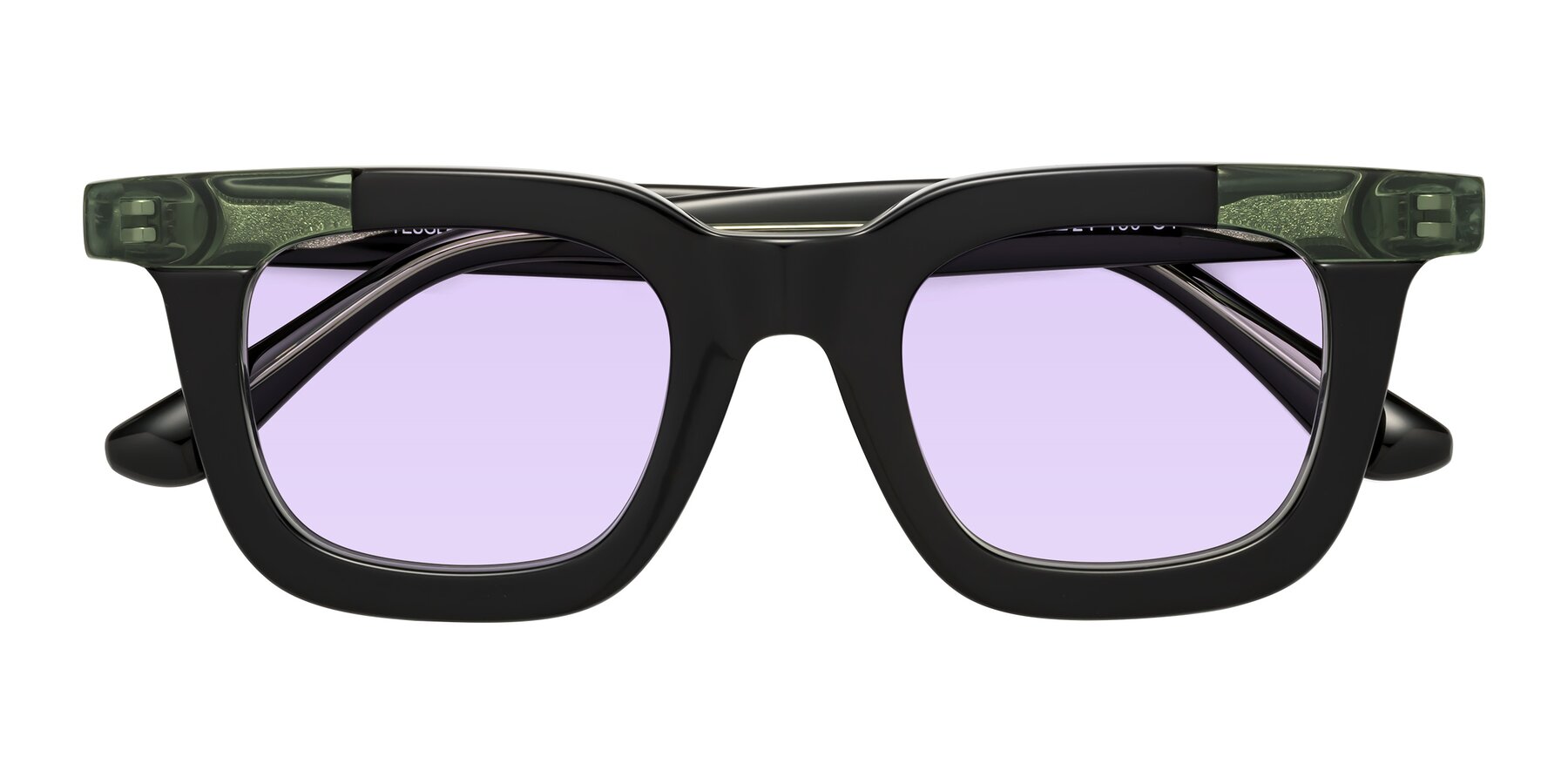 Folded Front of Mill in Black-Green with Light Purple Tinted Lenses