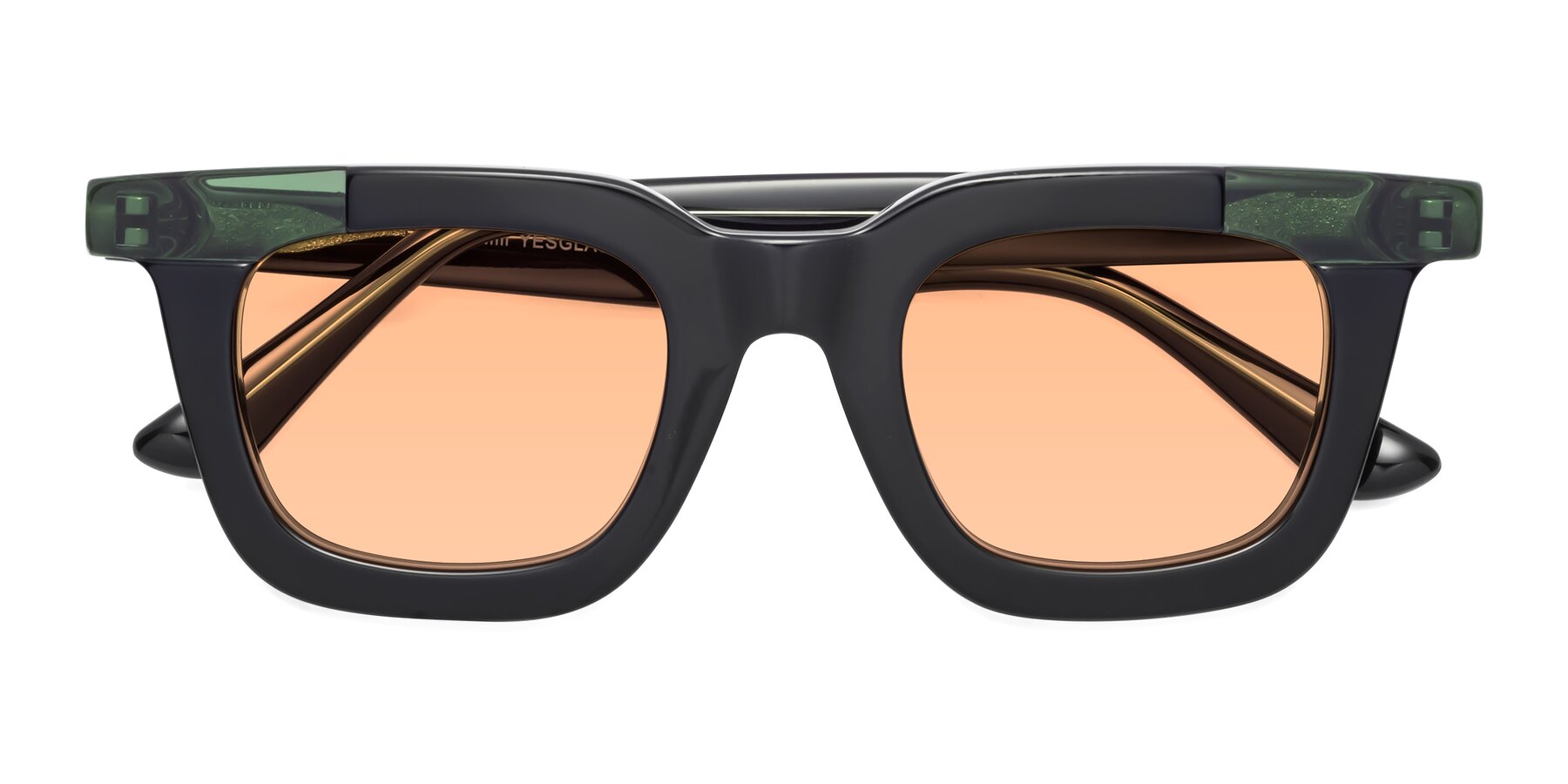 Folded Front of Mill in Black-Green with Light Orange Tinted Lenses