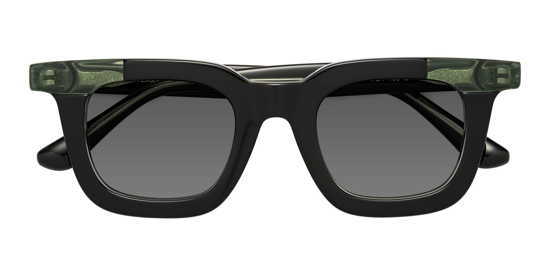 Folded Front of Mill in Black-Green with Medium Gray Tinted Lenses