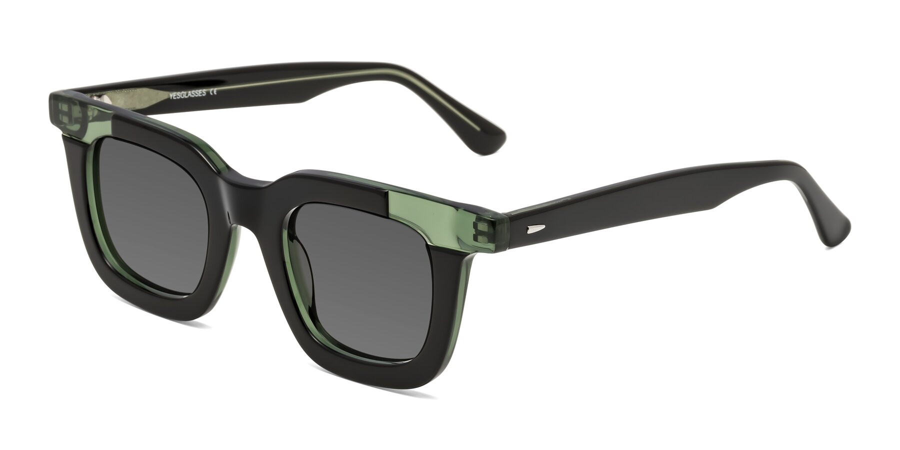 Angle of Mill in Black-Green with Medium Gray Tinted Lenses