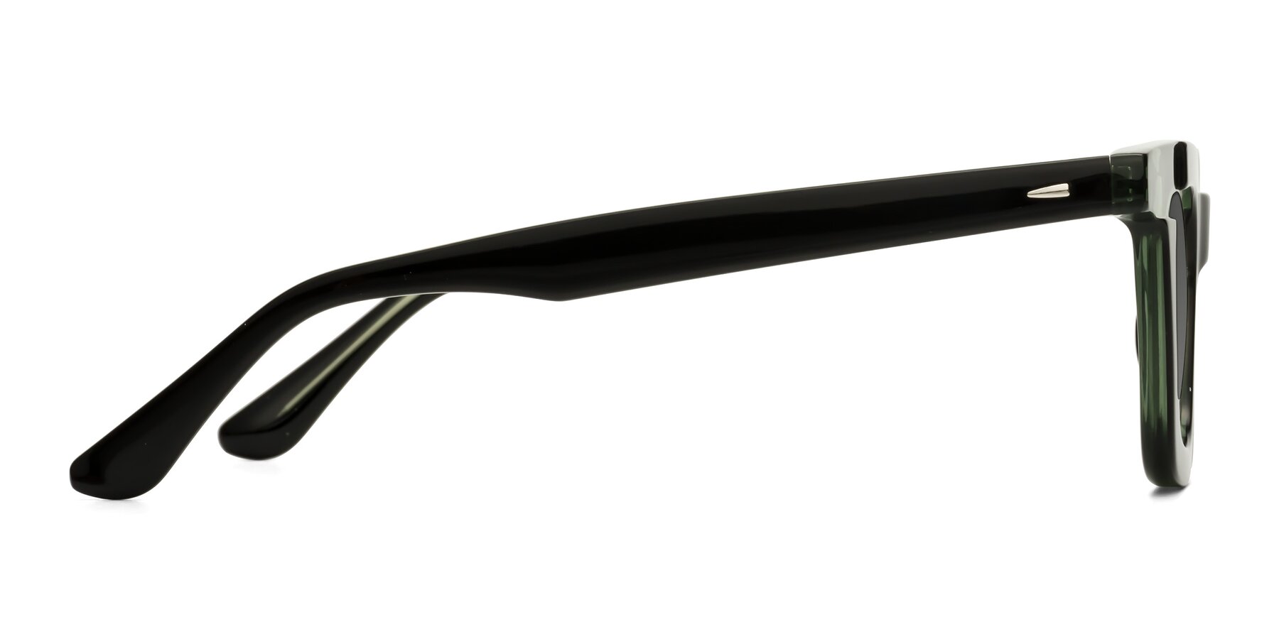 Side of Mill in Black-Green with Medium Gray Tinted Lenses