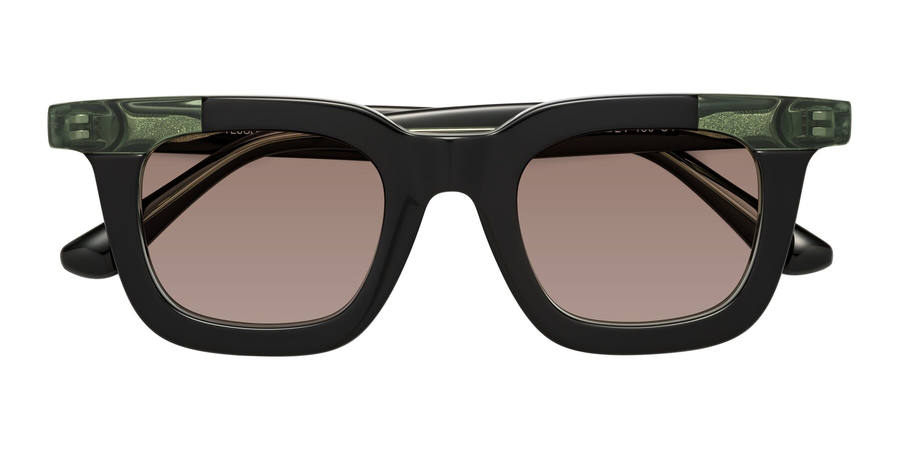 Folded Front of Mill in Black-Green with Medium Brown Tinted Lenses