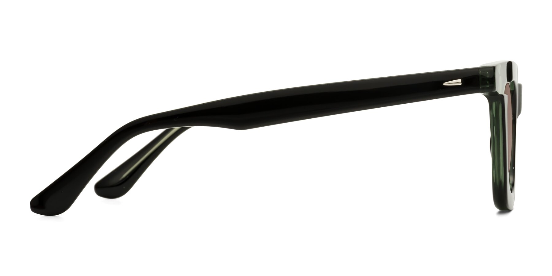 Side of Mill in Black-Green with Medium Brown Tinted Lenses