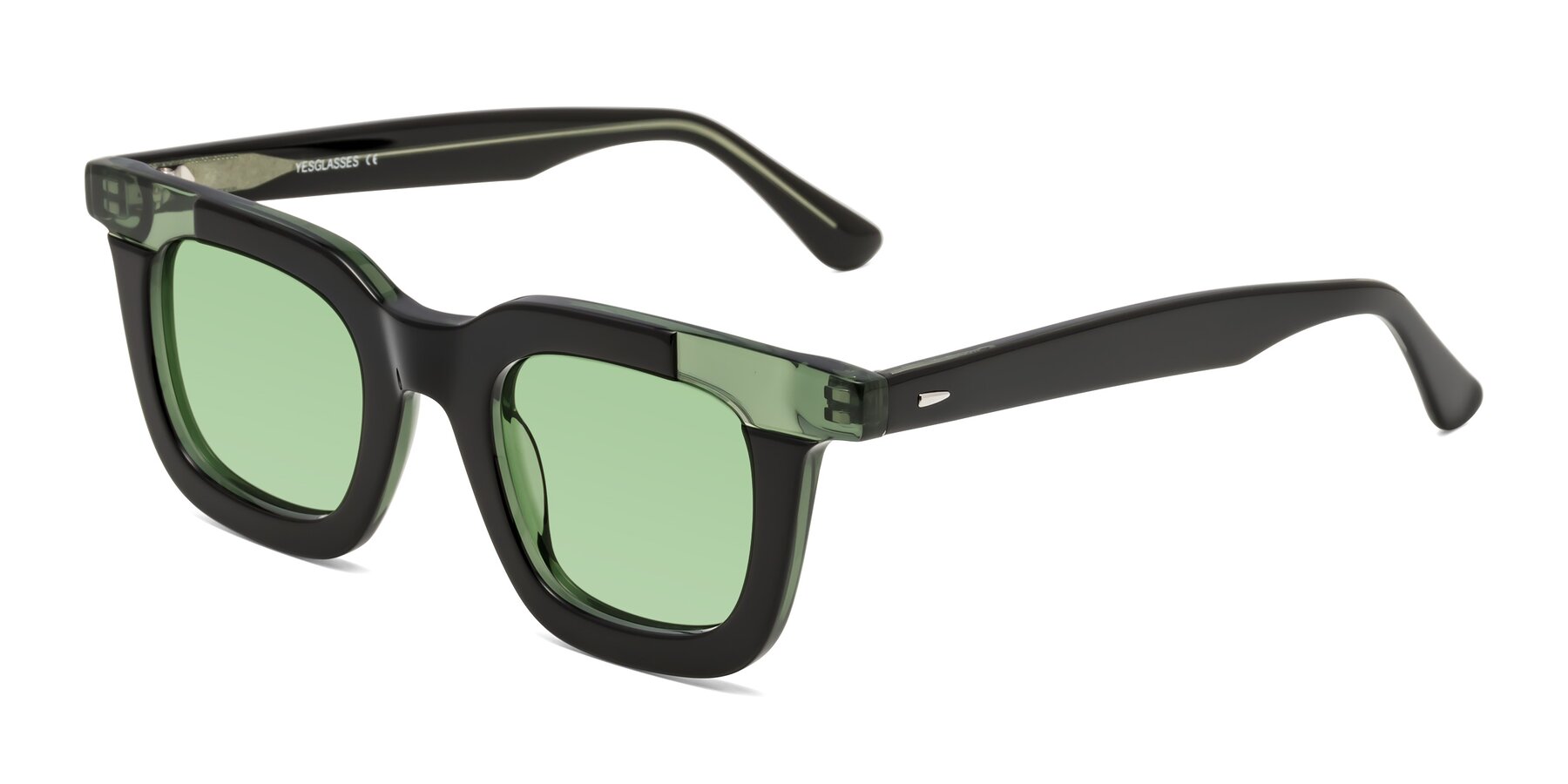 Angle of Mill in Black-Green with Medium Green Tinted Lenses