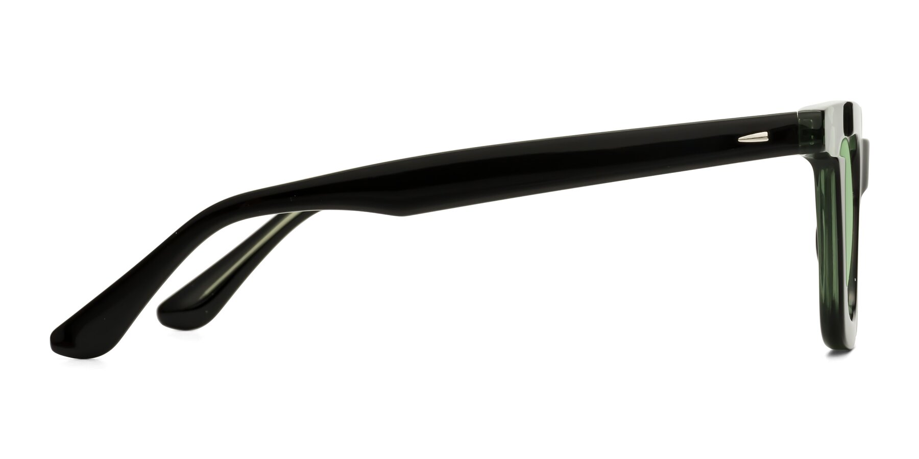 Side of Mill in Black-Green with Medium Green Tinted Lenses