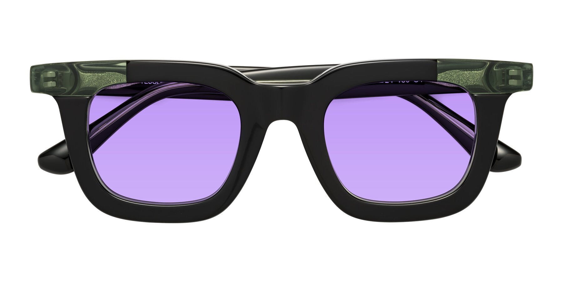 Folded Front of Mill in Black-Green with Medium Purple Tinted Lenses